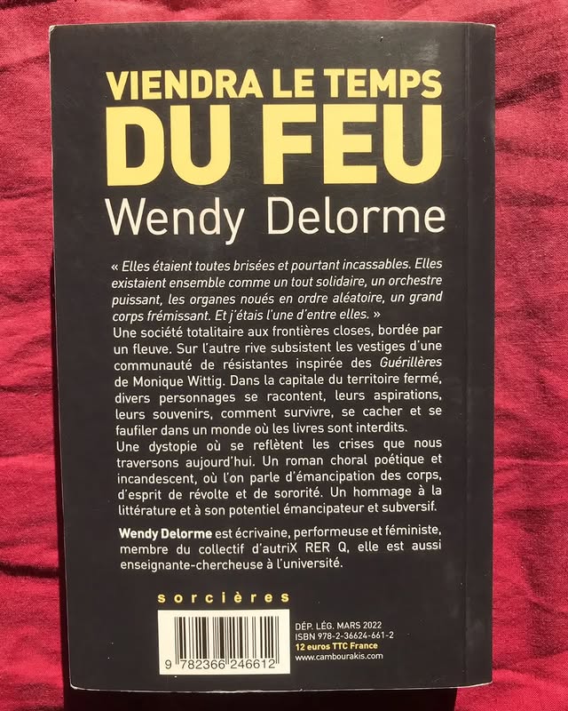 4ème de couverture de "Viendra le temps du feu"