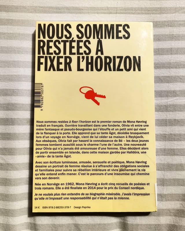 4 ème de couverture de "Nous sommes restées à fixer l'horizon". 